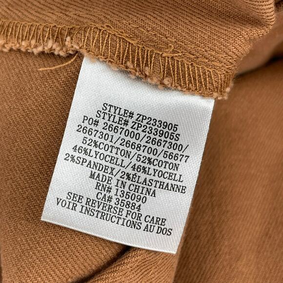 Z SUPPLY Noah Cargo Pants Size Extra Large Chestnut Cropped NWT Cotton Stretch - Picture 15 of 16